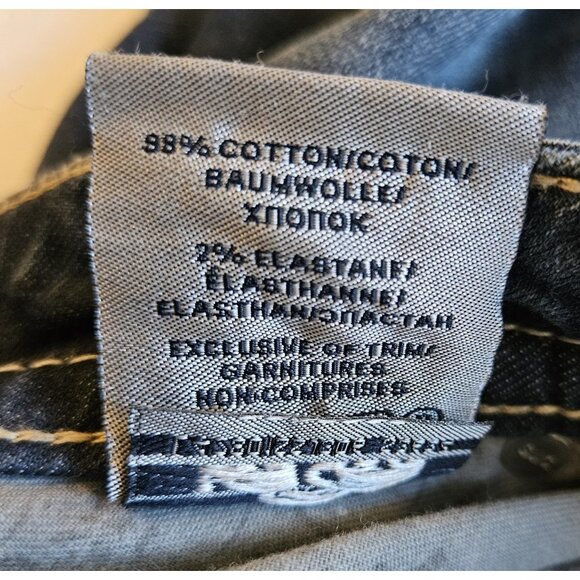 Silver Aiko Low Capri Crop Stretch Jeans Womens Size 28W Fits As 30" Blue Denim - Picture 10 of 16